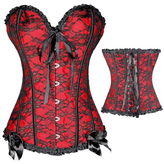 X Sexy Steampunk Gothic Plus Size Corsets Lace Up Boned Overbust 