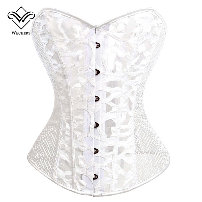 Corset Corselet Corsets and Bustiers Sexy Corsages Overbust Black Mesh Top Bustier Plus Size Belly Slimming Ssheath S-6XL