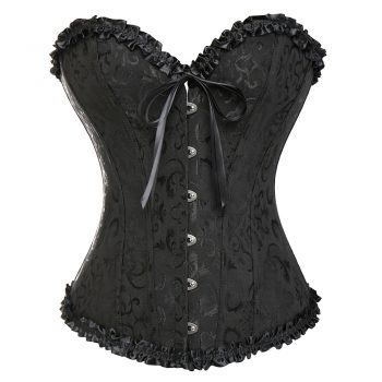 Steampunk Gothic Corset Satin Boned Lace Up Sexy Bustier Women Corselet ...