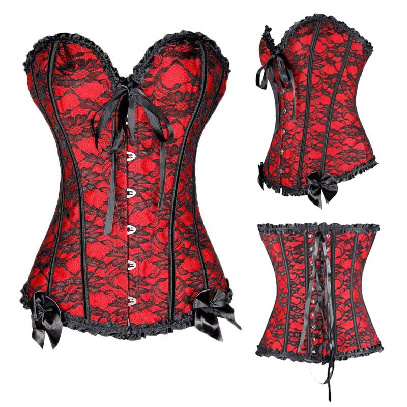 Sexy Corsets And Bustiers Lace Up Boned Overbust Costume Steampunk Waist Corset Dress Body Trainer Shapewear Top Plus Size