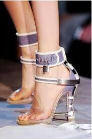 Sexy Metal Lock Gladiator Sandals Women Shoes PVC Leather Ladies Rhinestone High Heels Sandals 2017 Women Summer Shoes Platform