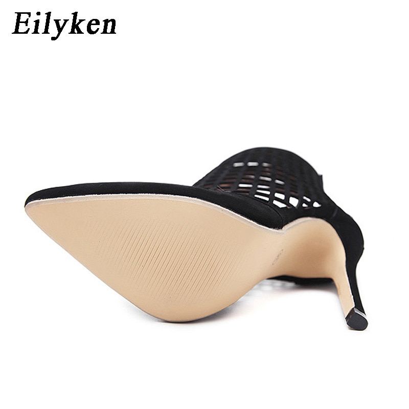 Eilyken Spring/Autumn New Design Women Ankle Boots Pointed Toe Boots Sexy Zipper Super High Hollow out shoes Woman Chelsea Boots