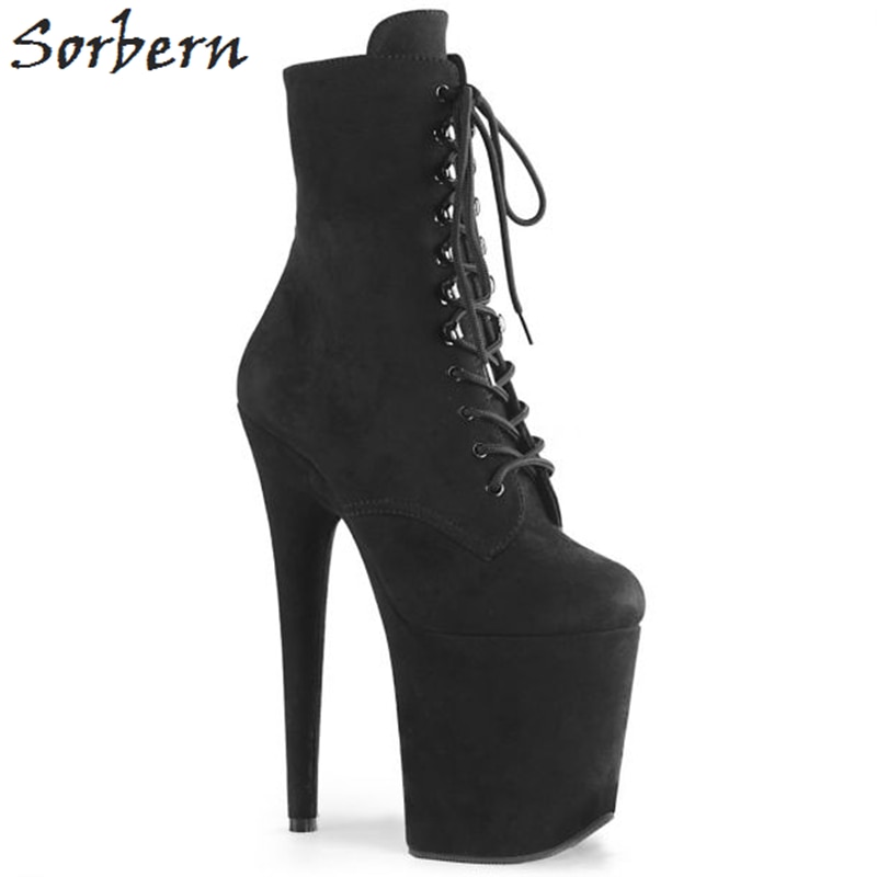 Sorbern Wine Red Ankle Boots Extreme High Heels Devious Shoe Fetish Heels 8 Inch More Colors Sexy Exotic Pole Dance Booties