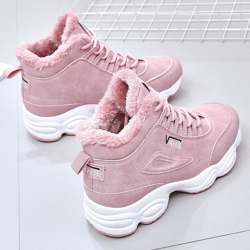 Women Boots Female Winter Shoes Woman Warm Snow Boots Fashion Thick bottom Women Ankle Boots Black Pink White Boots size 34-39