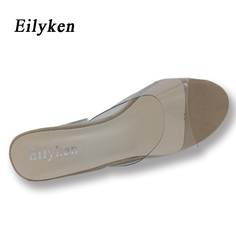 Eilyken New Women Sandals PVC Crystal heel Transparent Women Sexy Clear High heels Summer Sandals Pumps 11cm size 35-40
