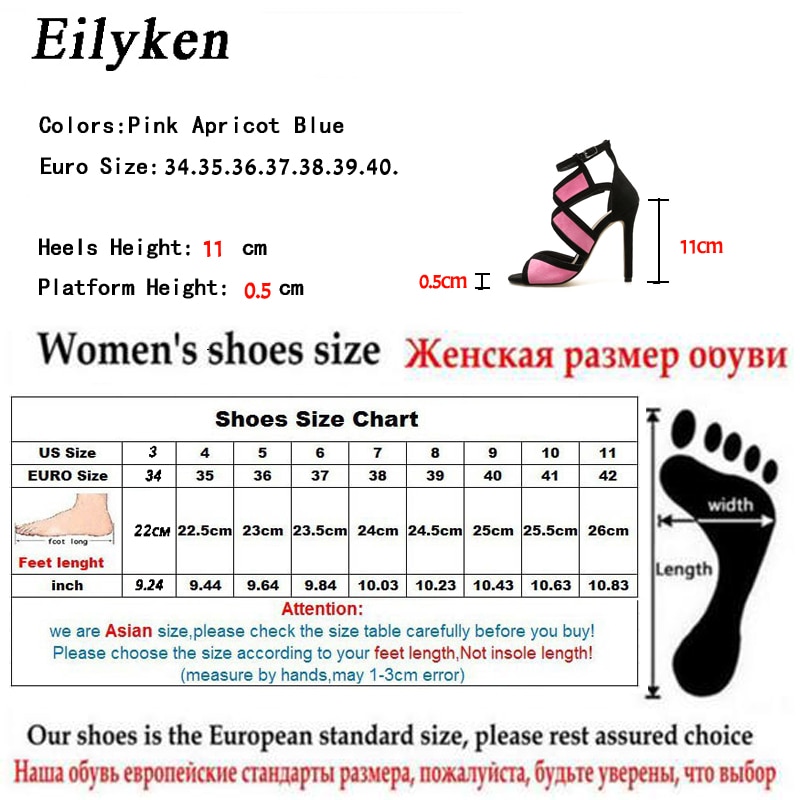 Eilyken New Desiger Sexy Women Sandals Hollow out Buckle Strap High Heels Bridesmaid Bridal Wedding Pumps Sandals size 35-40
