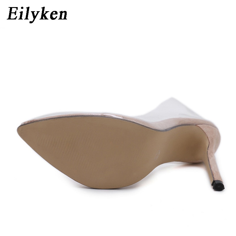 Eilyken Clear Plastic Transparent PVC Pump Club Party Pump Shoes Woman  Color Foot  Wear Designer Shoes Women High Heels 12CM