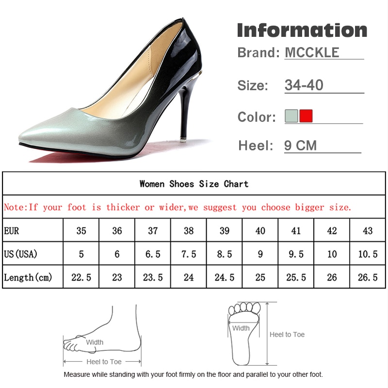 MCCKLE Woman High Heels Spring Autumn Sexy Pumps Female Thin Heel Shoes Gradient Slip On Fashion Party Wedding Shoe For Ladies