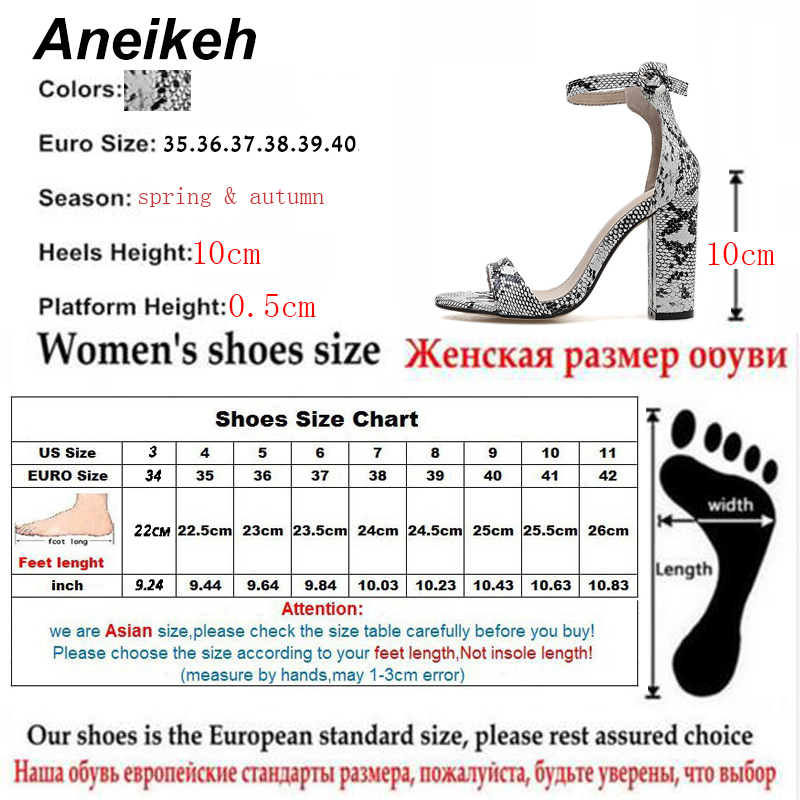 Aneikeh 2019 Sandals Fashion Serpentine Women Sandals High Heels Open toe Ankle Strap Buckle Strap Shoes Size 35-40 Pumps