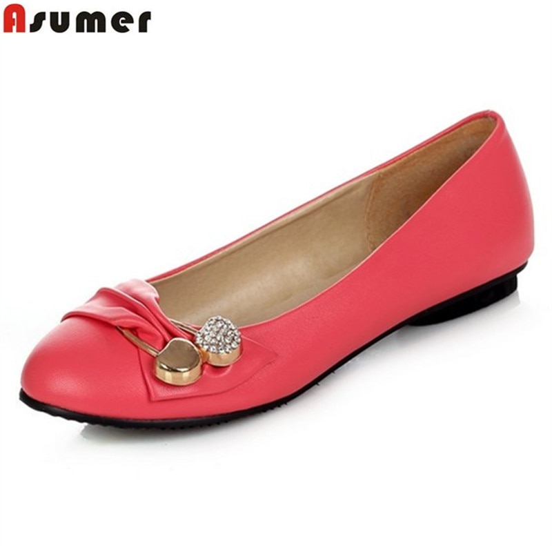 Asumer Spring Summer NEW fashion flats white black red pink green women's flat shoes woman ladies casual female ballet shoes