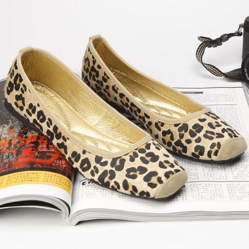 Women Flat Shoes Square Knot Soft Sole Leopard Print Brown Yellow Comfortable Fashion Ballerina 2018 Summer Autumn Sexy Flats