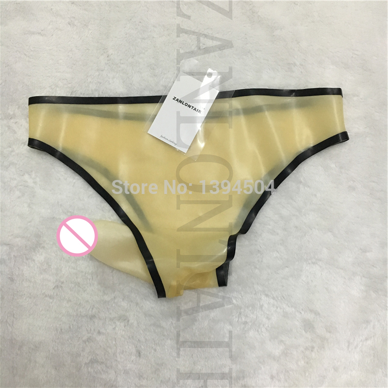 2017 cekc Sock Sexy Female Latex Underwear Women Transparent Shorts With One Penis Condom Pants JJ Sets Fetish Underpants