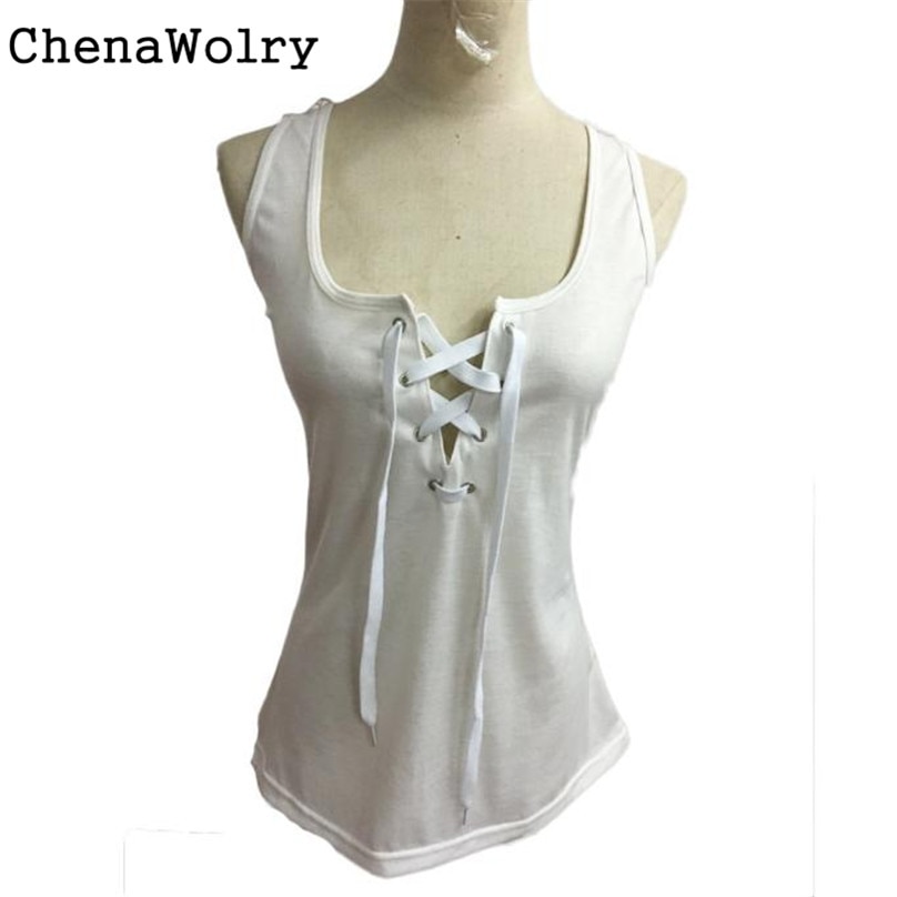 ChenaWolry 2017 New Arrival Fashion Women Bandage Breathable Tank Top Summer Sexy Lace Halter Top Fashion Sleeveless Camisole F