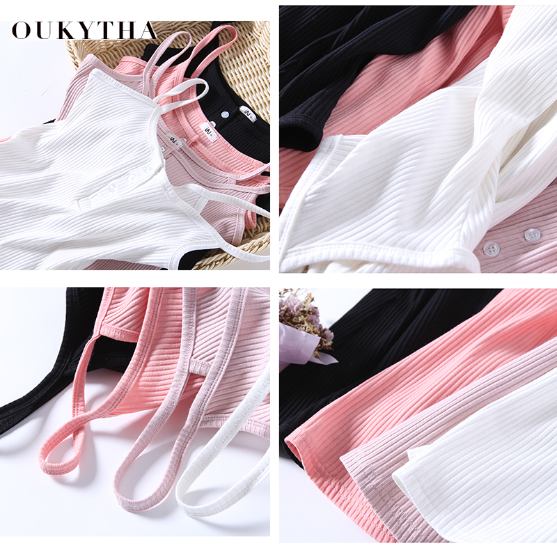 Tank Top Sexy Silm Summer Camisole Woman Vest Solid Cotton Halter Crop Top  Black White Pink Basic  Bustier Top T Shirt GMZ17065