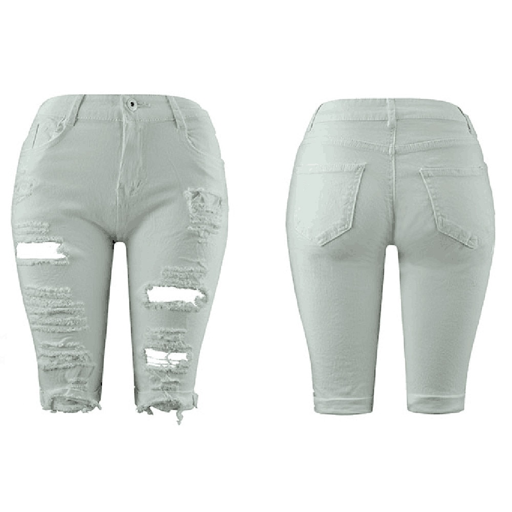 Summer Denim Shorts Women Elastic Destroyed Hole plus size Jeans Short Women Shorts Jeans Female skinny jeans woman Micro Short