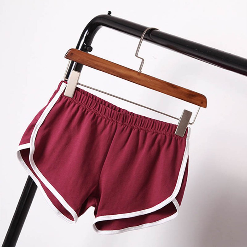 Free Shipping! Summer Shorts Women Casual Cotton Cozy Multi Solid Colors Breathable Waistband Elastic Waist Skinny Shorts