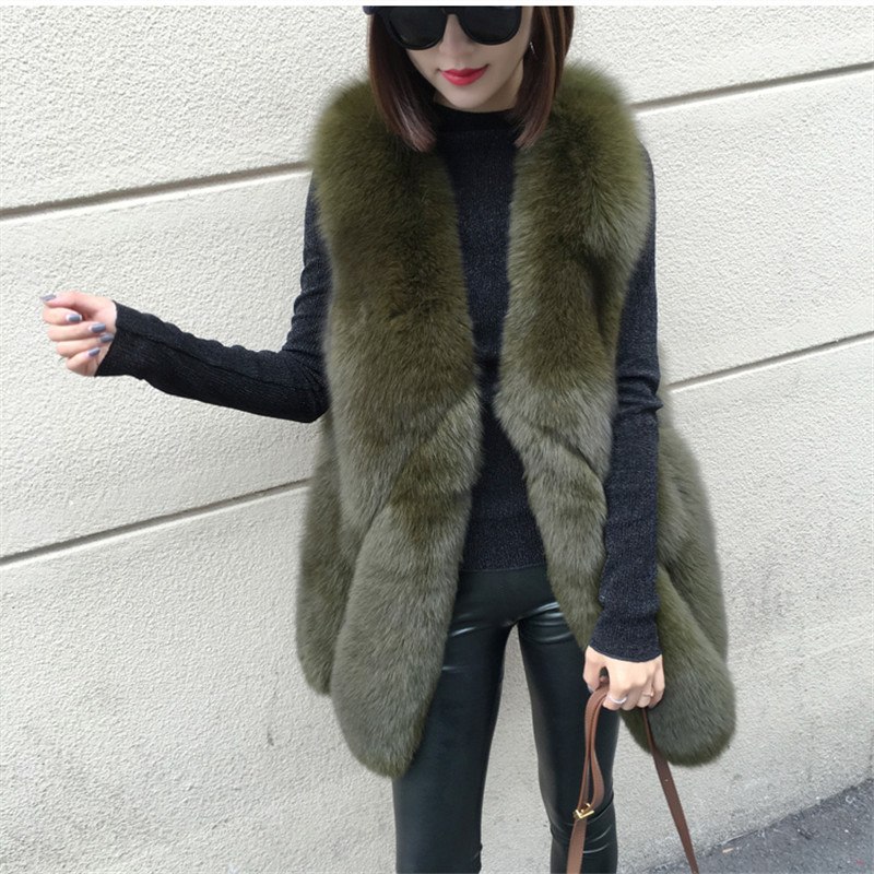 BINYUXD New Arrival quality 2018 fashionable jacket Winter Warm Fashion brand Women Faux Fur Vest Faux Fur Coat Fox Fur Vest