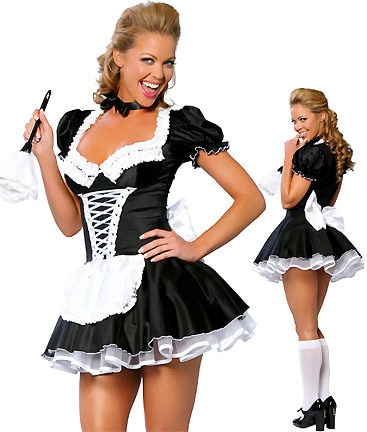 XS-6XL Plus Size Halloween Costumes For Adult Free Shipping Sexy Mini Maid Dress 3S1053 Low-Cut Neckline French Maid Outfit