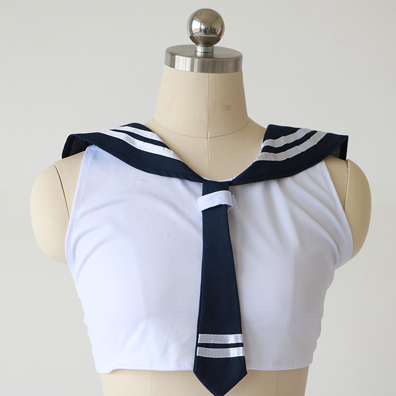 Women Sexy Lingerie Tie Striped+Perspective Vest+Mini Skirt Cosplay Sexy Costumes Babydoll Erotic Lingerie Porn student costume