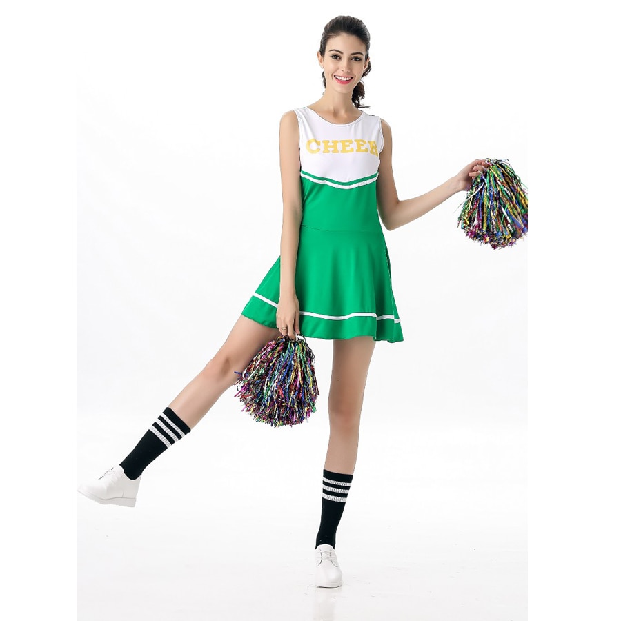 MOONIGHT 6 Color Sexy High School Cheerleader Costume Cheer Girls Uniform Party Outfit Fancy Dress