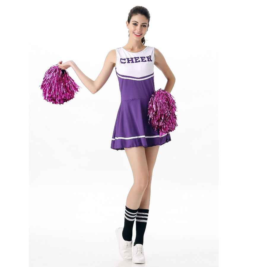 MOONIGHT 6 Color Sexy High School Cheerleader Costume Cheer Girls Uniform Party Outfit Fancy Dress