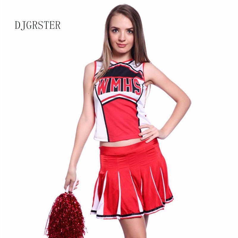 New Baseball Cheerleading Glee Cheerleader Costume Aerobics Clothing Uniforms for Performances Halloween Fancy Dress Size S-XL