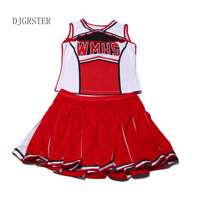 New Baseball Cheerleading Glee Cheerleader Costume Aerobics Clothing Uniforms for Performances Halloween Fancy Dress Size S-XL