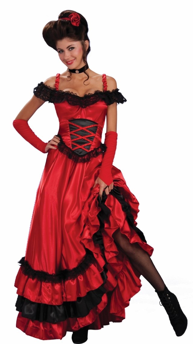 New Wholesale Sexy Red Dance Dress Ladies Sexy Saloon Girl Wild West Burlesque Costume Fancy Tango Stage Performance Dress