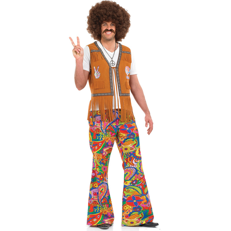60s70s Retro Hippie Groovy Dancing Hippy Disco Fancy Dress Up Costume ...