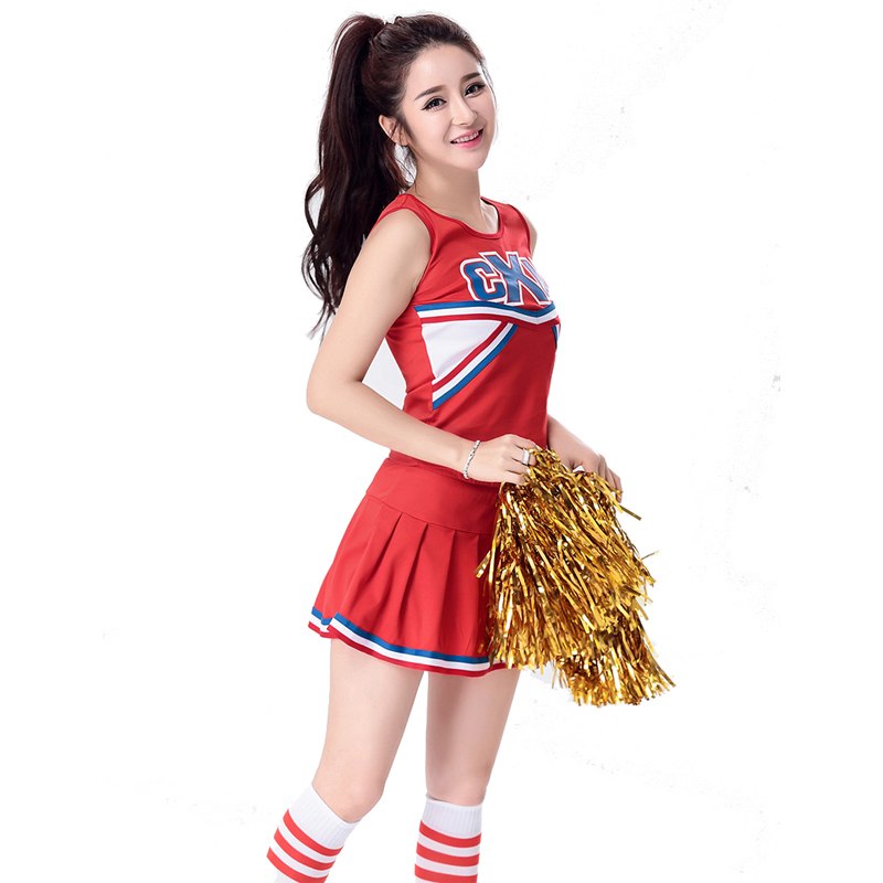 MOONIGHT Cheerleading Glee Cheerleader Costume Aerobics Clothing Uniforms for Performances Halloween Fancy Dress