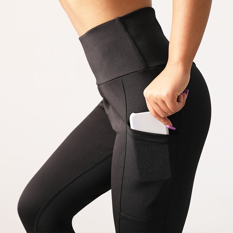 NORMOV High Waist Fitness Leggings Women Push Up Workout Legging with Pockets Patchwork Leggins Pants Women Fitness Clothing