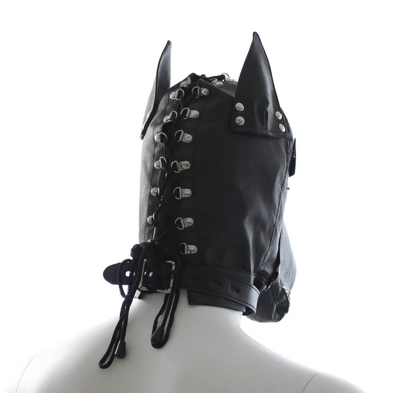 Pu Dog slave head Hood hoods Head bondage fully enclosed fun headgear masks adult  sex game for couples sex product open mouth