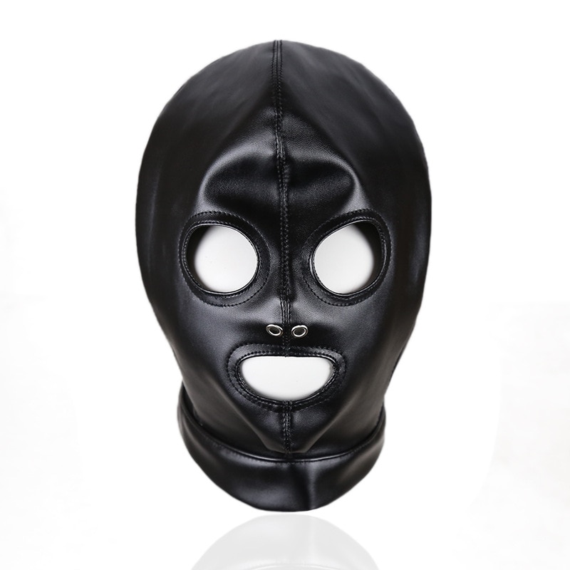 Fetish Hood Headgear PU Leather BDSM Bondage Breathable Sex Mask Hood Toys Adult Games Sex Product For Couples