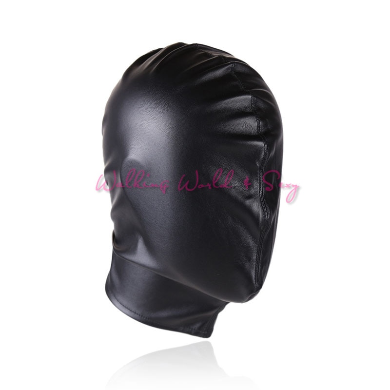 Pu Leather Slave Hood Full Head Bondage Headgear Restraints Fetish Harness Sex Mask Adult Game For Couples BDSM Sex Products