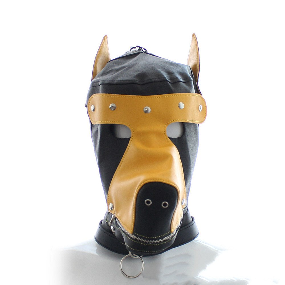 Quality Latex Rubber Cosplay Dog Full Head Mask with Ears Fetish Muzzle Hood Pet Role Play Cosplay Costume Party Sexy Prop