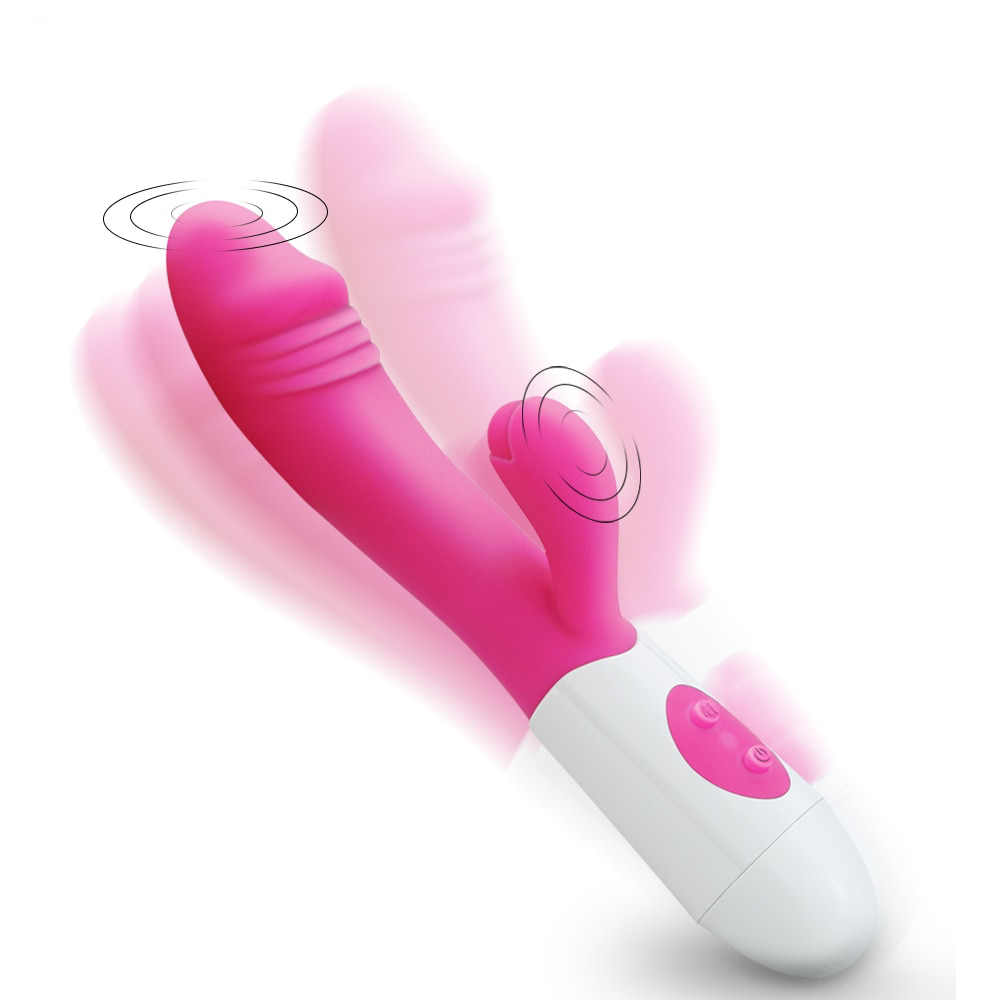 G Spot Dildo Rabbit Vibrator Dual Vibration Silicone