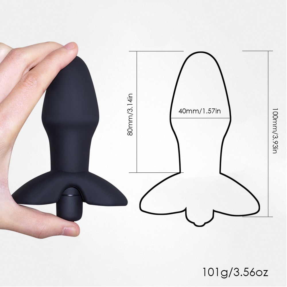 10 Speeds Vibrator Anal Plug Sex Toys for Men/ Women, Black Medical Silicone Butt Plug Sex Products for Adult