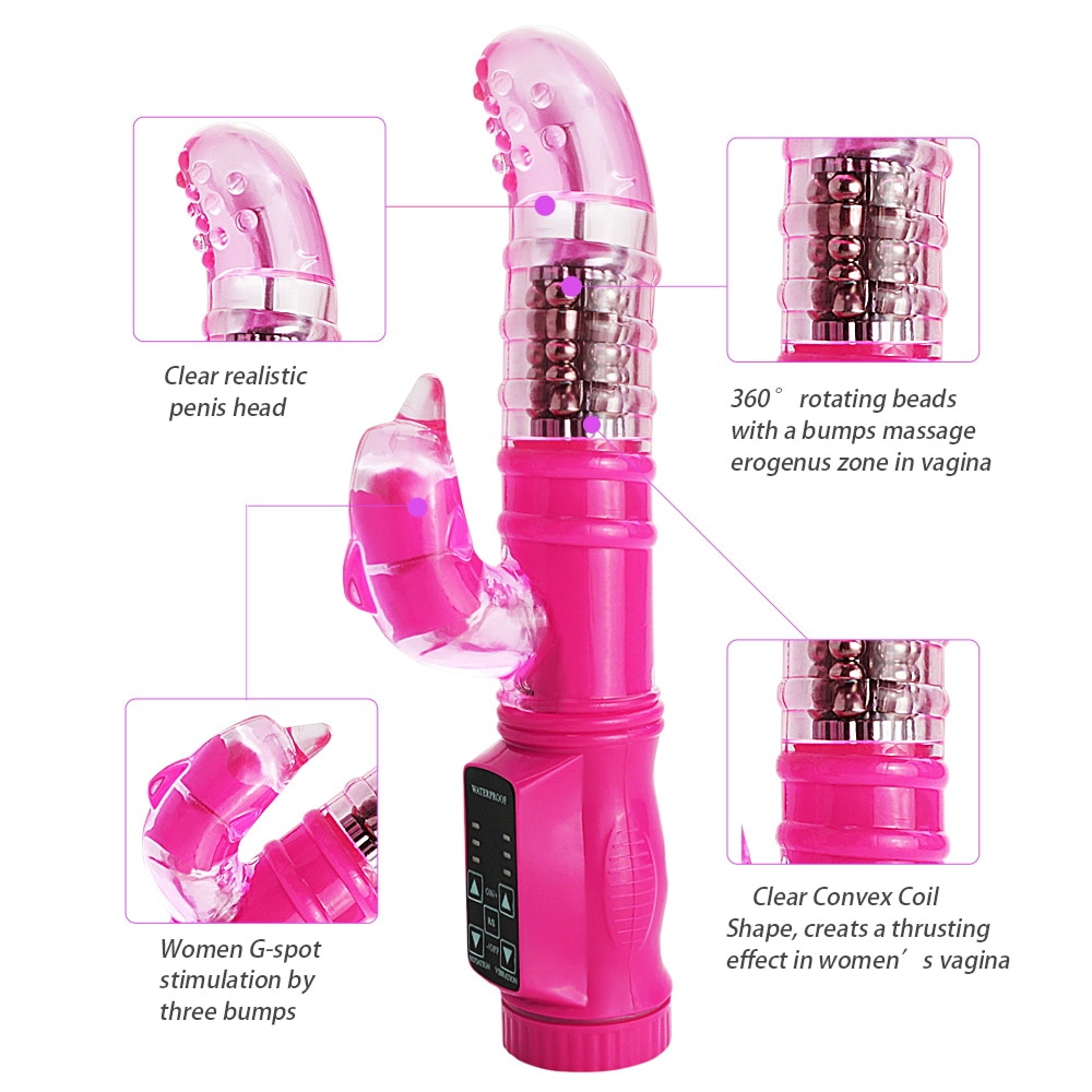 5-mode Rotation + 12-mode Dolphin Vibrators Dual Clitoris Stimulator G spot Vibrator Adult Sex Toys for Woman