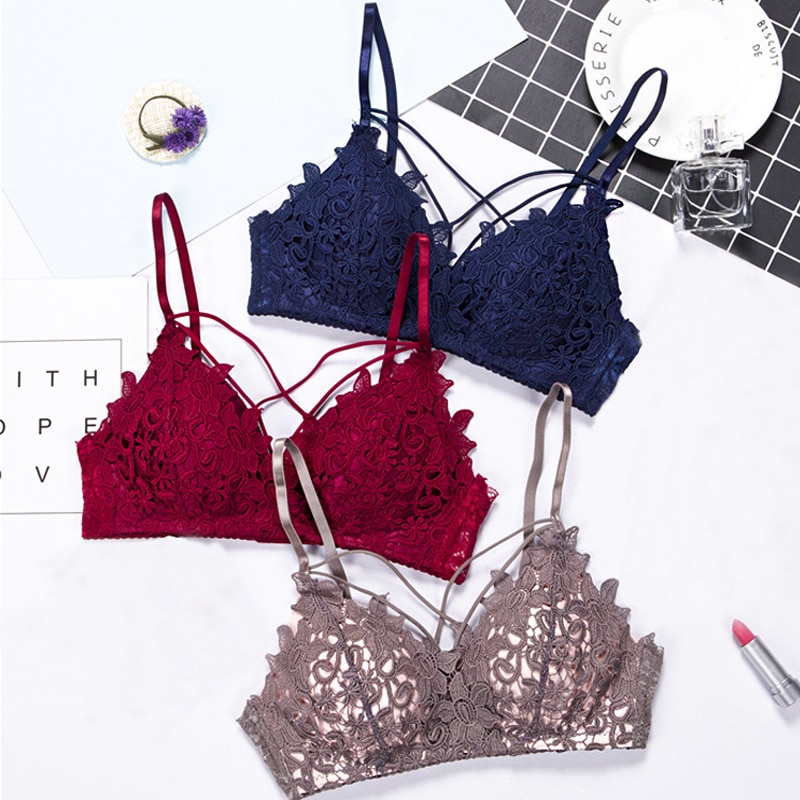 Women Lingerie Sexy Lace Bra Wine Red Brassiere Fashion Seamless Push Up Bras Best Crossdress 