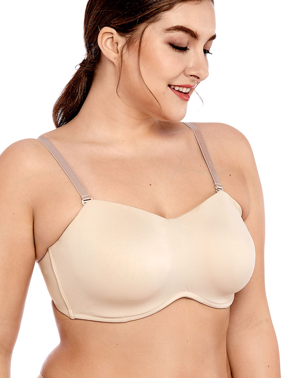 Womens Smooth Seamless Invisible Underwire Strapless Minimizer Bra Best Crossdress And Tgirl Store 