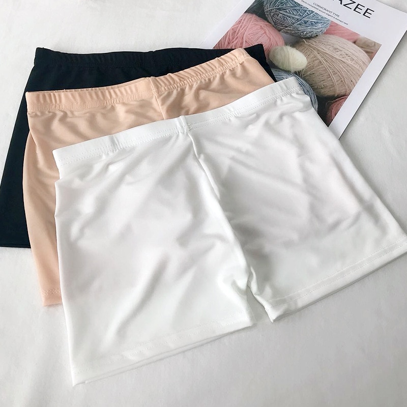 Women Soft Seamless Safety Short Pants Summer Under Skirt Shorts Ice Silk Breathable Short