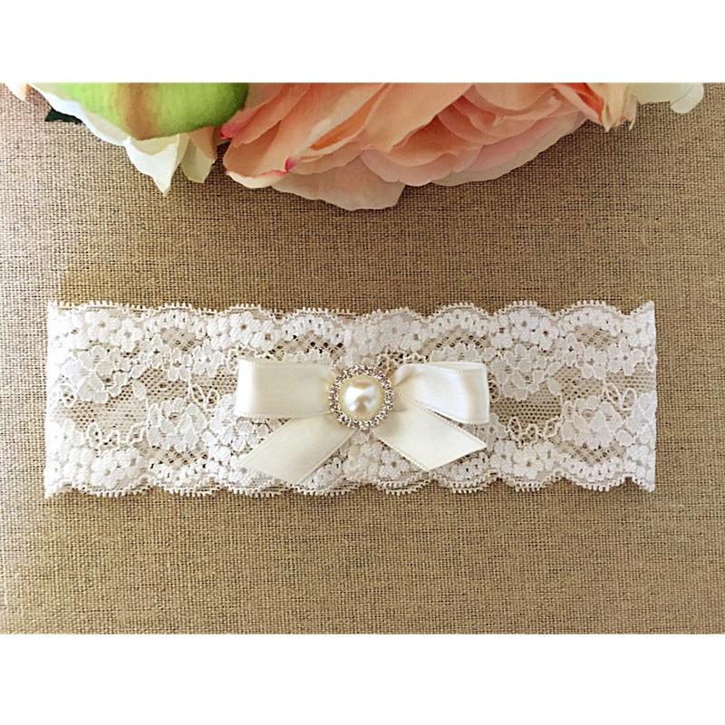Ivory Bow Lace Wedding Garter Toss Garter Wedding Garter Belt Bridal Lingerie White Garter Wedding Accessories