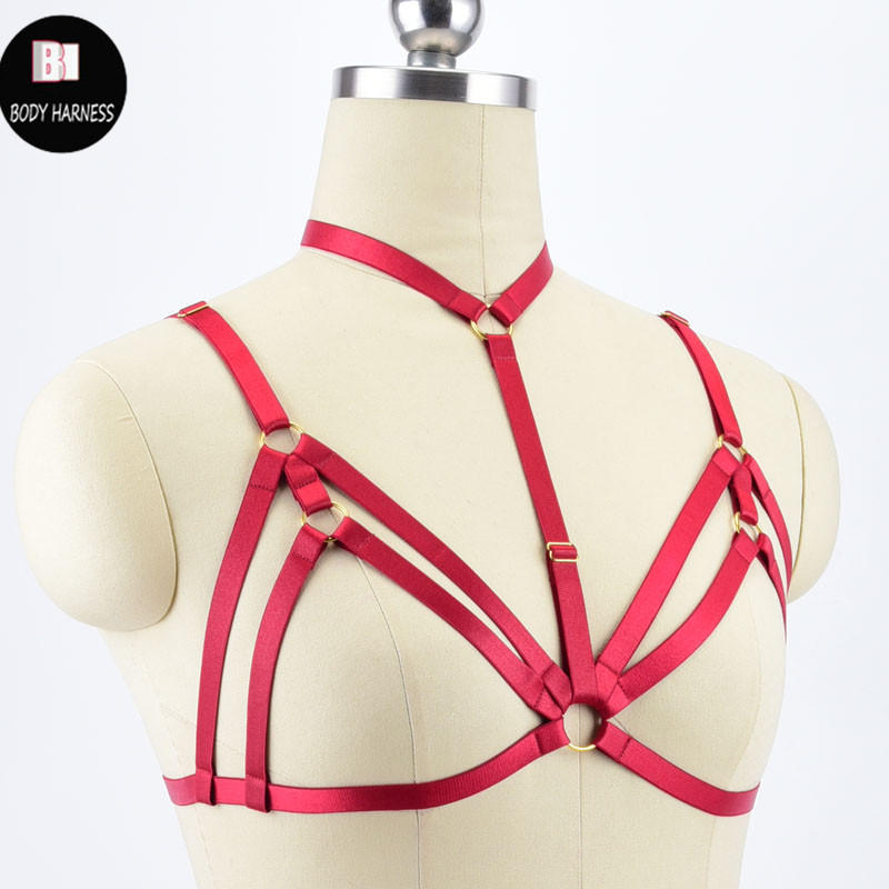 Harajuku Gothic Bondage Women Top Body Harness Sexy Lingerie Bondage Harness Cage Bra Pole Dance