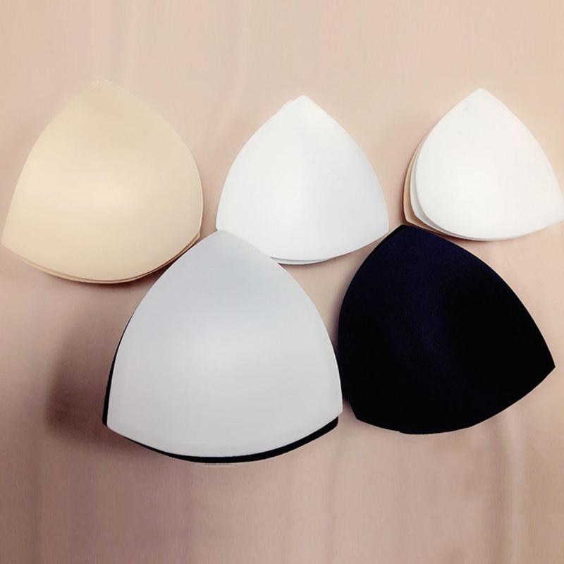 1pair Triangle Cups Bikini Bra Pad Chest Push Up Insert Foam Pads For Swimsuit Padding Accessories Removeable Enhancer Bra Pads