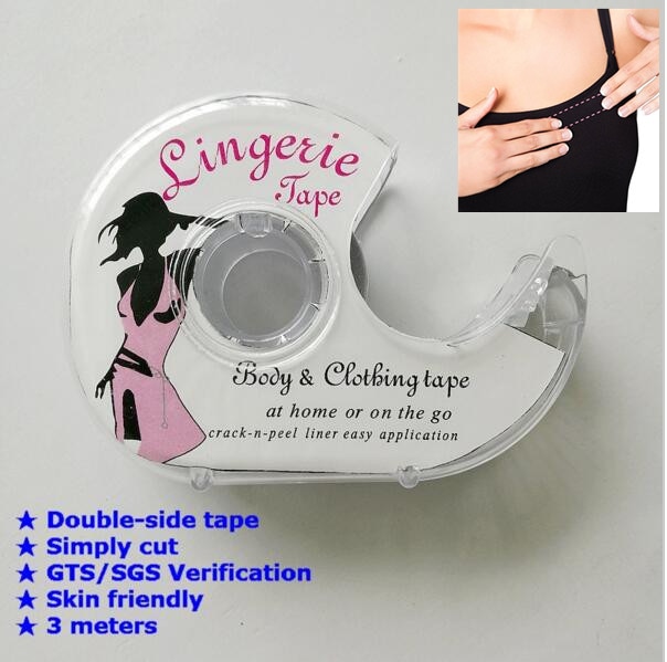 Fashion tape 3 Meters  Double Sided Adhesive Safe Lingerie Tape Body Clothing Clear Bra Strip Medical Waterproof Tape V-neck