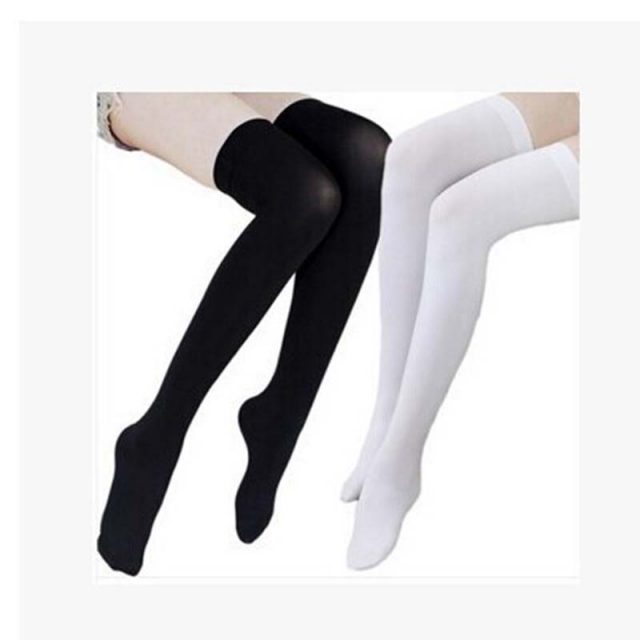 13colors Sexy Black Red Blue Pink Green Thigh High Stockings Solid ...