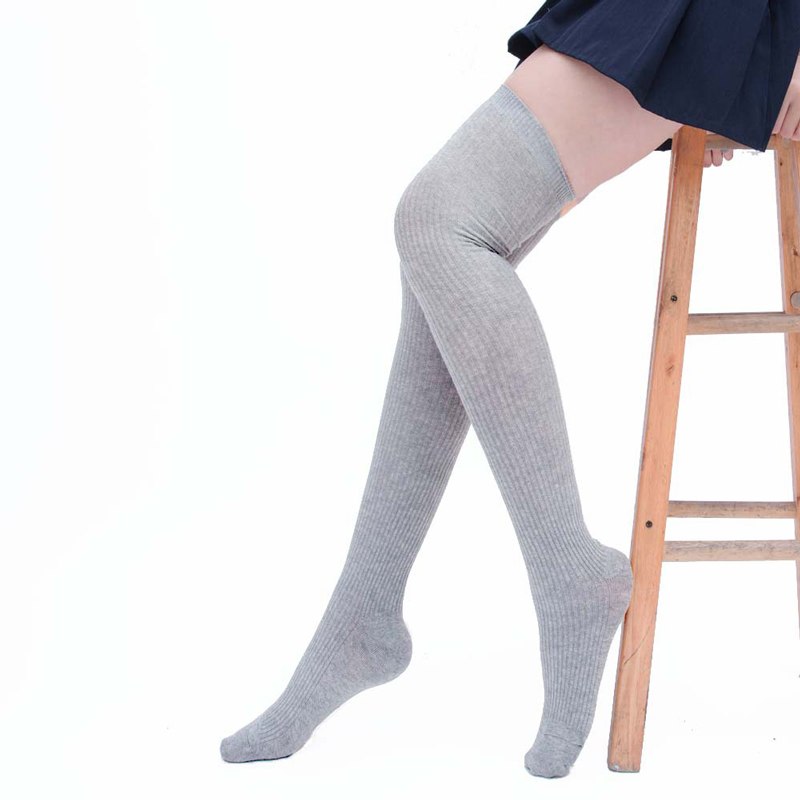 Stockings 3 Colors Fashion Women's Stockings Sexy Warm Thigh High Over The Knee Socks Long Cotton Stockings For Ladies Girls