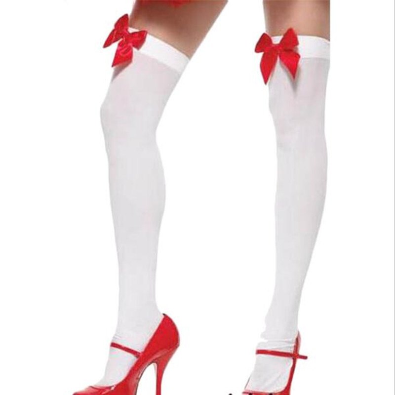 Summer Women Sexy Stockings Bow Thigh High Hosiery Sexy Lingerie Hot Slim Stretch Over The Knee Bowknot Stockings