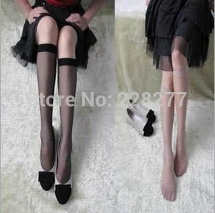 Free Shipping 20pcs=10 pairs/lot  Womens Fashion Knee highs socks,comfortable cool nylon stocking