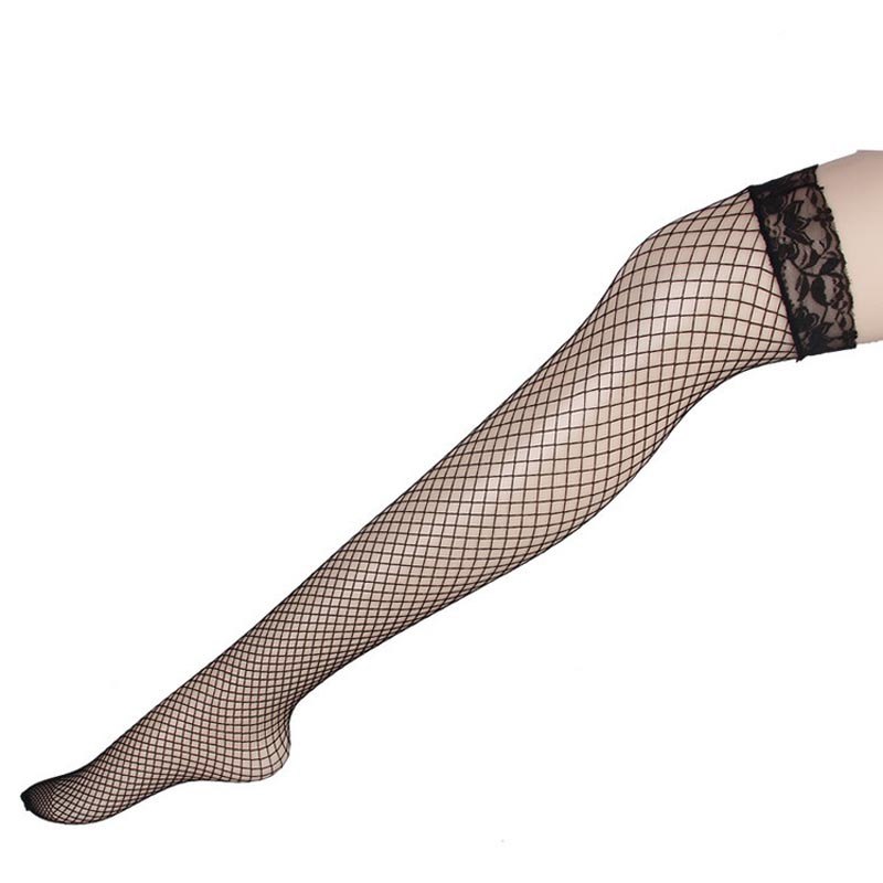 Sexy Fishnet Stockings High Thigh Stockings Tights Women Lingerie Nylon Stockings Mesh Lace Top Woman Ladies Girls Stockings